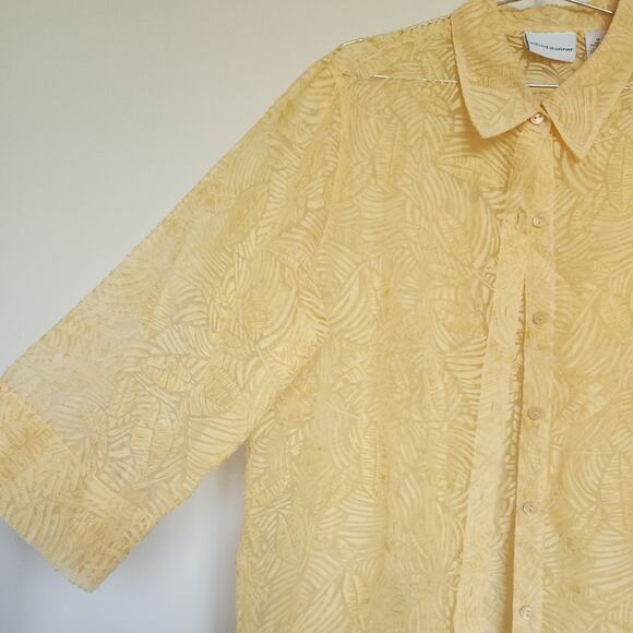 Vintage Alfred Dunner Sheer Burn Out Shirt - Picture 4 of 8